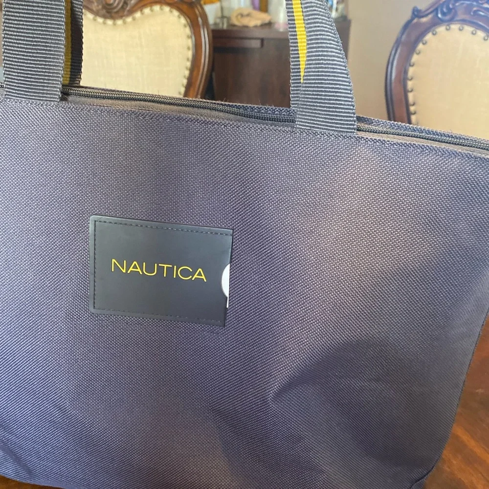 Nautica Gray and Yellow Laptop Tote Bag